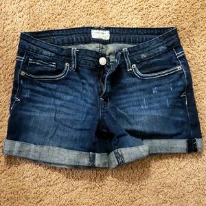 Aeropostale Denim Shorts Size 5/6 Cuffed Dark Wash Low Rise Stretch Casual